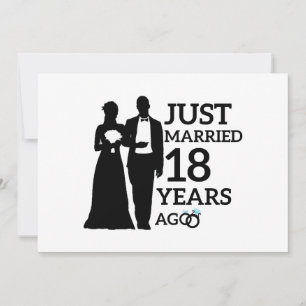 Convite Casados há apenas 18 anos, casal de aniversário de