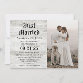 Convite Casados Rustico Foto de Madeira Pós Casamento
