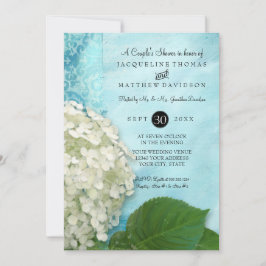 Convite Casais Chá Damask White Hydrangea Casamento