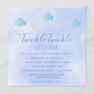Convite Casais Chá de fraldas Twinkle Pequena Estrela