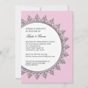 Convite Casais Chá Vintage Clássica Rocha Barroca