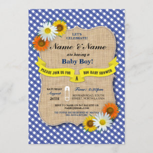 Convite Casais CHURRASCO BaByQ Daisy Flower Convidar