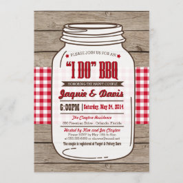 Convite Casais - CHURRASCO em Mason Jar em madeira