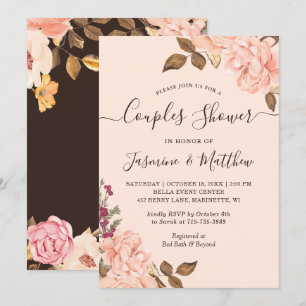 Convite Casais de Casamento Floral Victoria Blush Chá