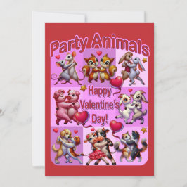 Convite Casais de dança de dia de os namorados "Animais de