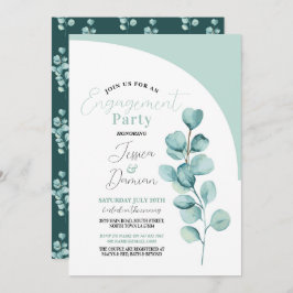 Convite Casais de Festa de noivado Eucalyptus folhas de Ch