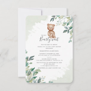 Convite Casais de folhagem Eucalyptus Chá de fraldas de es