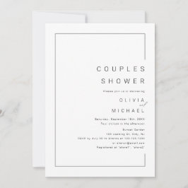 Convite Casais de fotos minimalistas modernas chá invita