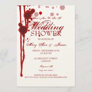 Convite Casais De Halloween Chás Sangue Falso