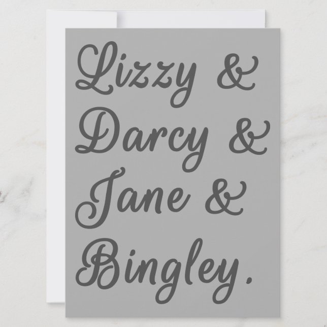 Convite Casais de Orgulho e Preconceito I (Frente)