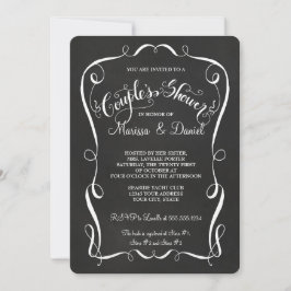 Convite Casais de rolagem do quadro chalkboard Caligrafia