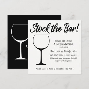 Convite Casais de script de Bar em estoque preto e branco