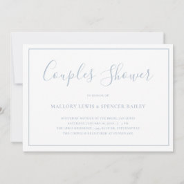 Convite Casais Elegantes Azuis Tradicional