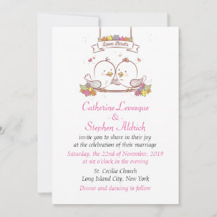 Convite Casais Encantadores Rosa Fúcsia Floral Casamento