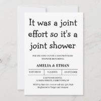 Casais engraçados Chá de fraldas preto e branco