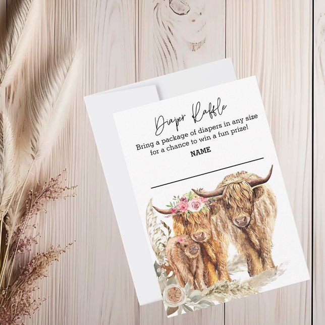 Convite Casais Fraldas do Chá de fraldas do Cow Highland R (Criador carregado)