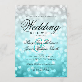 Convite Casais Luzes do Chá de casamento Beach Ombre Bokeh