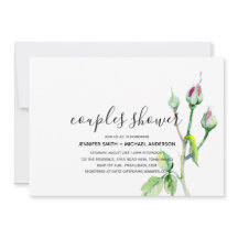 Casais modernos CHUVEIRO Aquarela Rosas Manuscrita