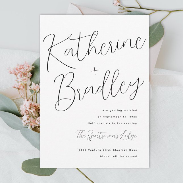 Convite Casais modernos nomes personalizados cores casamen (Criador carregado)