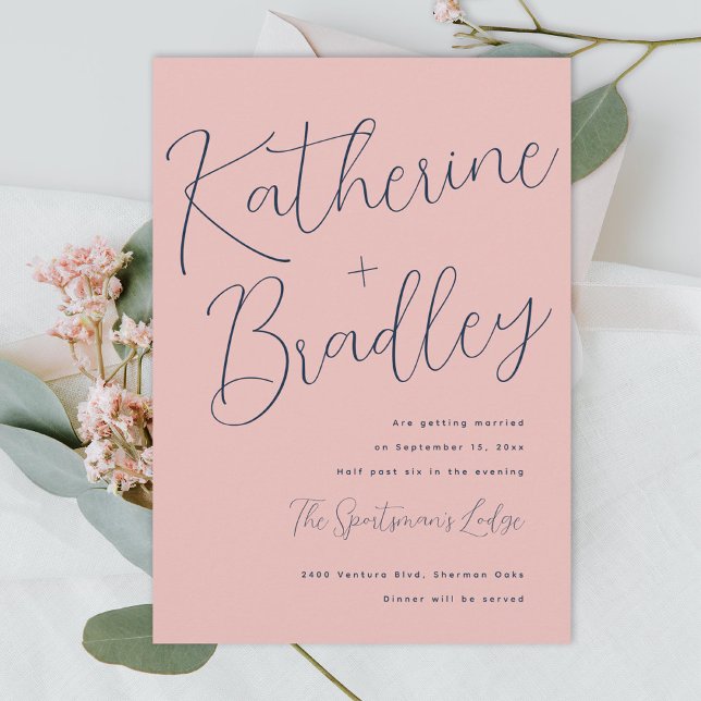 Convite Casais modernos nomes personalizados cores casamen (Criador carregado)