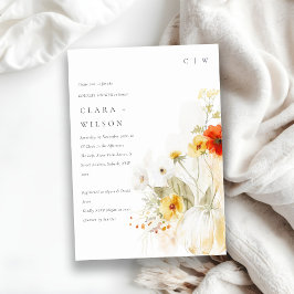 Convite Casais para aquarelas de flor selvagem Chá