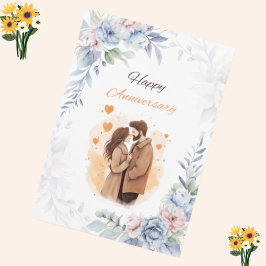 Convite Casais Românticos Celebrando o Aniversário de Casa