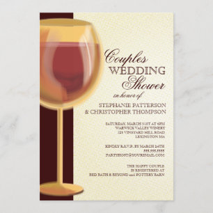 Convite Casais Vinho Velho Chá de casamento Envelhecido C