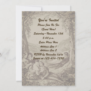 Convite Casais Vitorianos Num Festa De Picnic