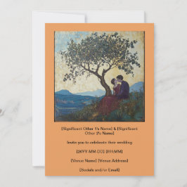 Convite Casal Adorável Beijando Convidado Feliz