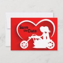 Casal Andando de Moto Save the Date Casamento