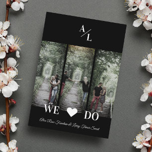 Convite Casal ativado de colagem de fotos clássico 3