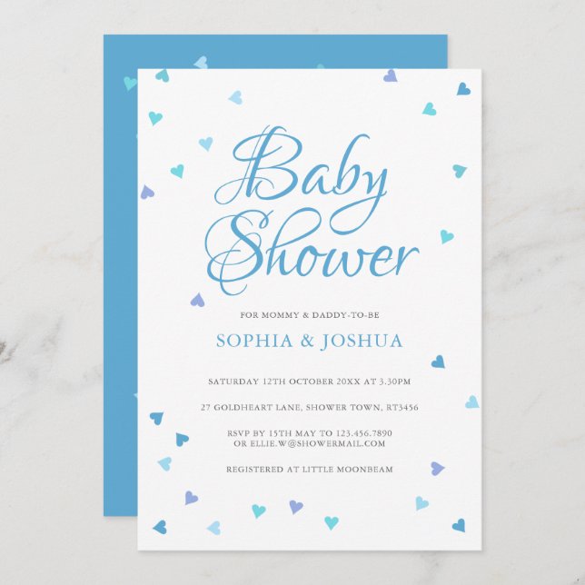 Convite Casal   bebê Chá (Frente/Verso)