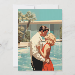 Convite Casal Beijando Pela Piscina