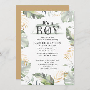 Convite Casal da Selva Selvagem Safari Giraffe