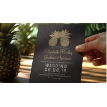 Casal de abacaxi Dourado Elegante de Casamento Mod