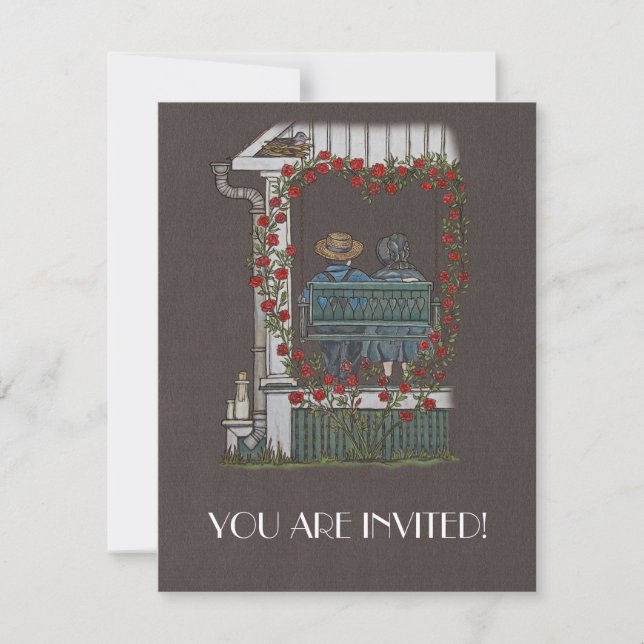 Convite Casal de Amish no balanço do patamar (Frente)