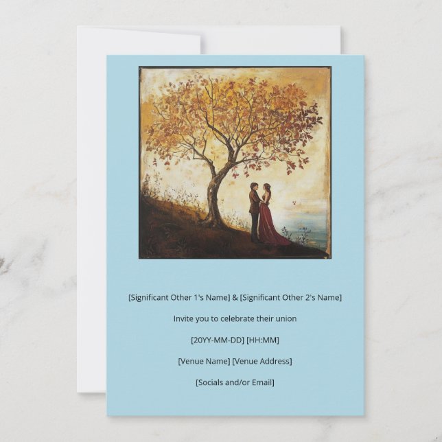 Convite casal De Aquarela Do Século Xxi Apaixonado (Frente)