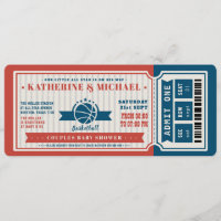 Casal de Bilhetes de Basquete Red Vintage