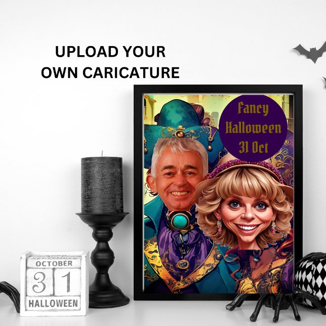 Convite Casal de Caricatura roxa rico em Veneza (Criador carregado)