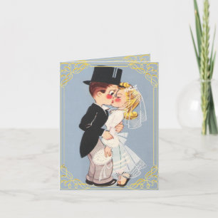 Convite Casal de casamento de animação engraçada e fofa