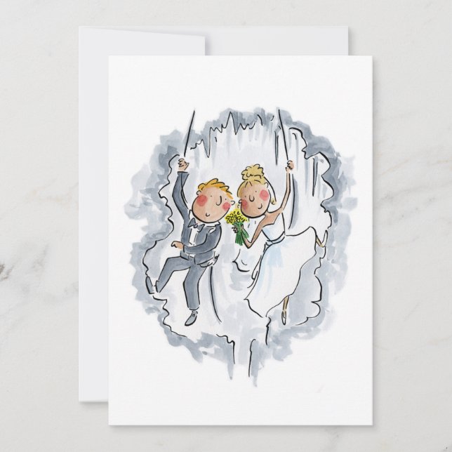 Convite Casal de casamento em uma caverna (Frente)