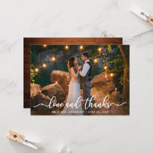 Convite Casal de casamento Foto de amor e Obrigados de mad
