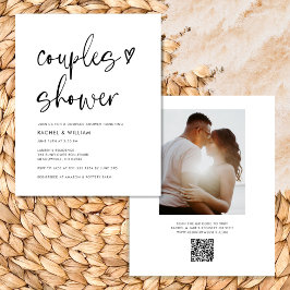Convite Casal de Código QR de Foto Minimalista Moderno