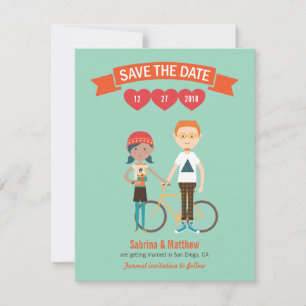 Convite Casal de desenho ilustrado personalizado Casamento