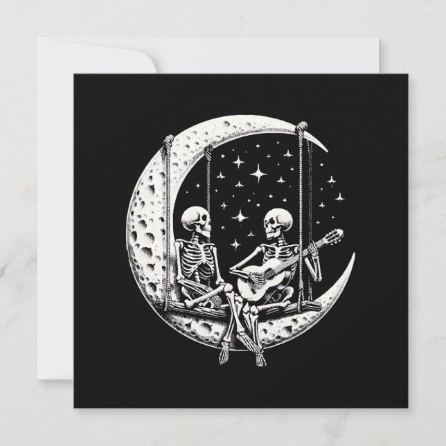 Convite Casal de Esqueletos Gaita Lunar (Frente)