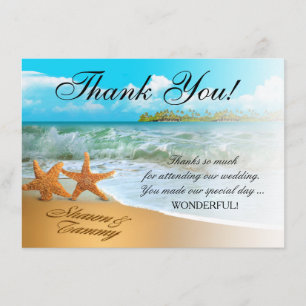 Convite Casal de Estrelas do Mar Obrigado   PEÇA NOMES NA 