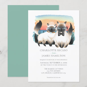 Convite Casal de Gato Simâmico, Personalizado