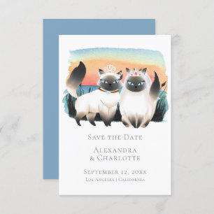 Convite Casal De Gay De Gato Simâmico Bastante Salva A Dat