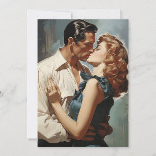 Convite Casal de Kissing Vintage