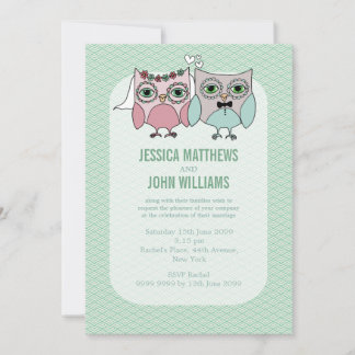 Convite Casal de Noiva e Groom Owl